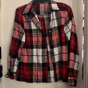 Black and red flannel. Worn once, and good condition.